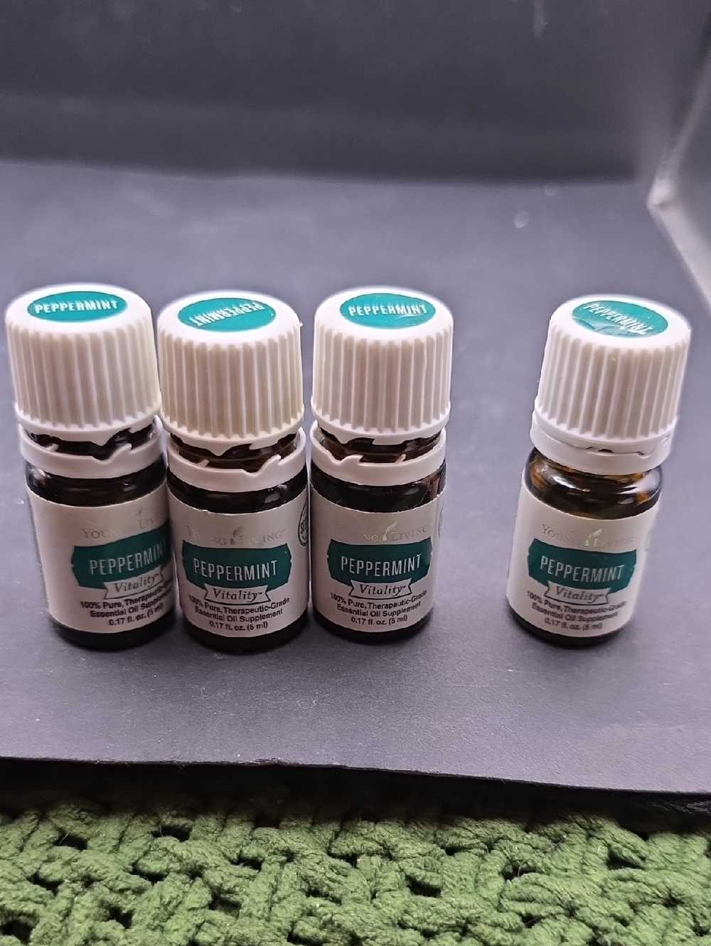 Young Living Peppermint Vitality Bottles - Green/White